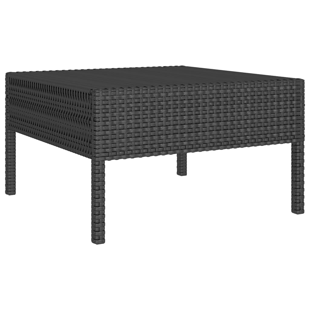 vidaXL 14-tlg. Garten-Lounge-Set mit Auflagen Poly Rattan Schwarz