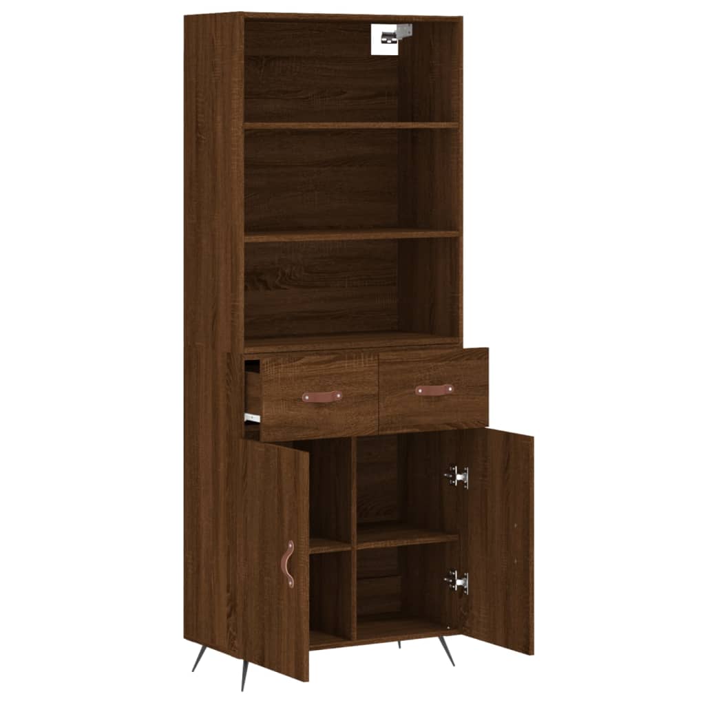 vidaXL Highboard Braun Eichen-Optik 69,5x34x180 cm Holzwerkstoff