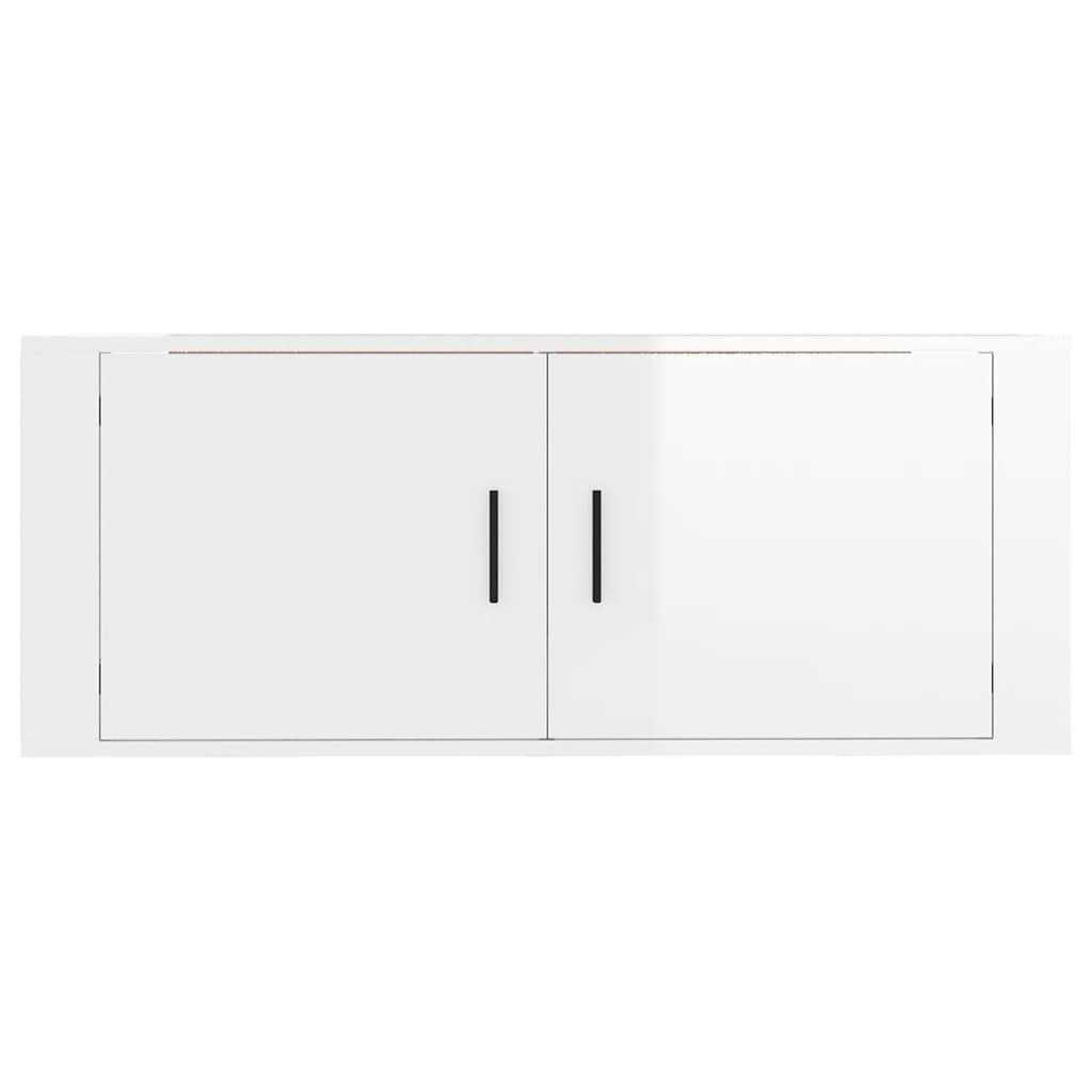 vidaXL TV-Wandschrank Hochglanz-Weiß 100x34,5x40 cm