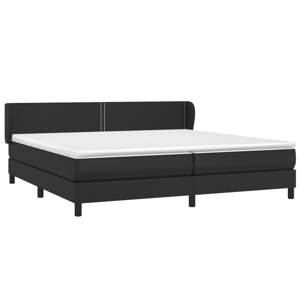 vidaXL Boxspringbett mit Matratze Schwarz 200x200 cm Kunstleder