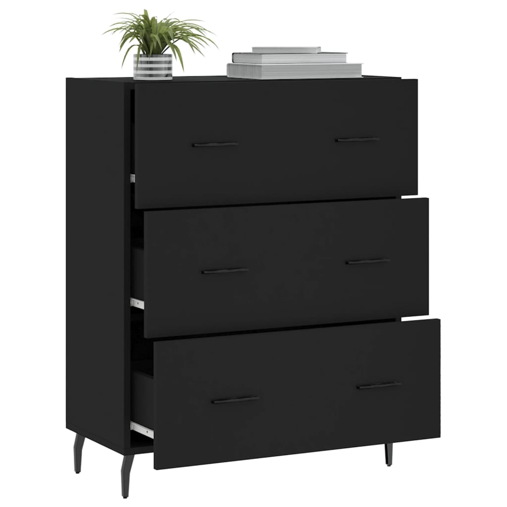 vidaXL Sideboard Schwarz 69,5x34x90 cm Holzwerkstoff