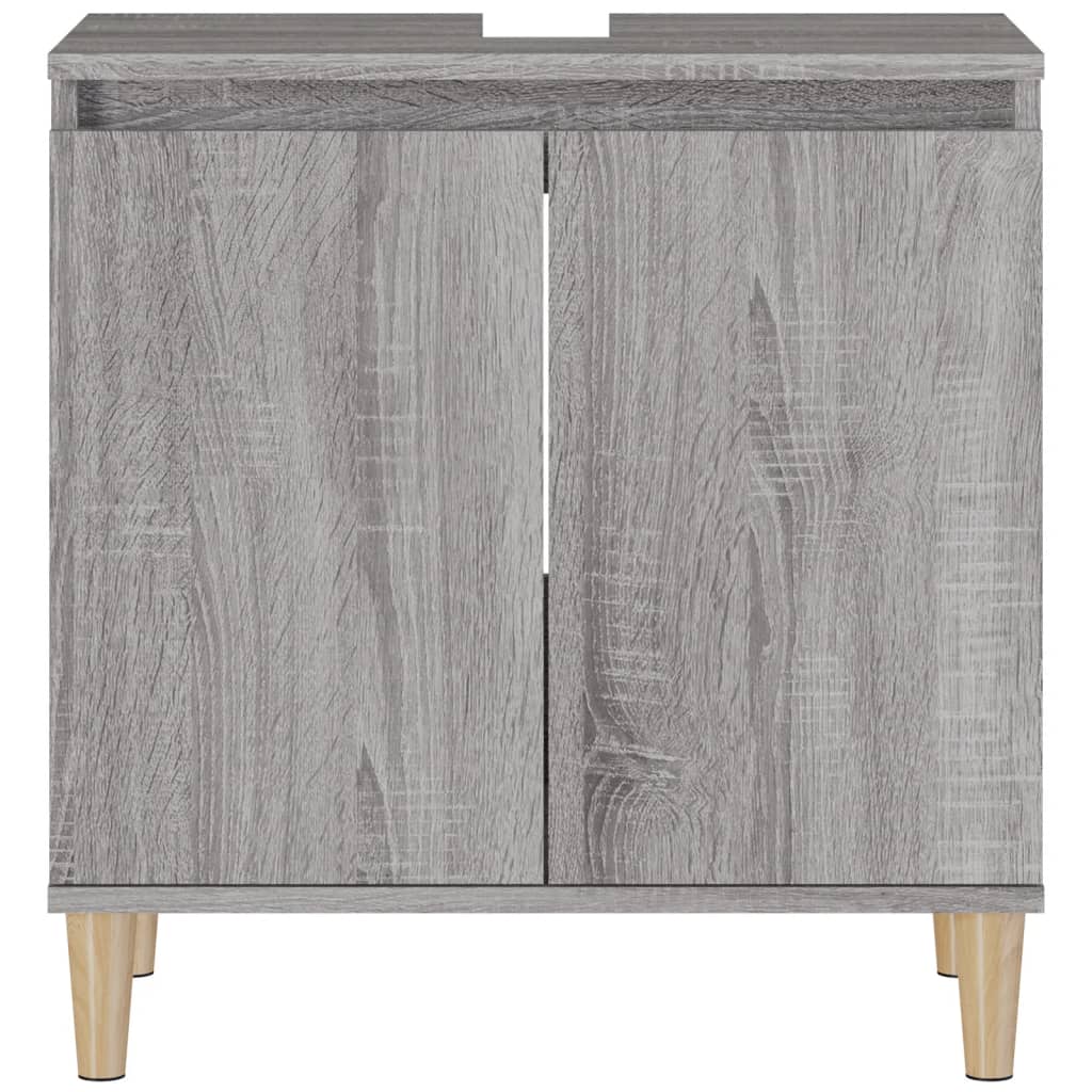 vidaXL Waschbeckenunterschrank Grau Sonoma 58x33x60 cm Holzwerkstoff