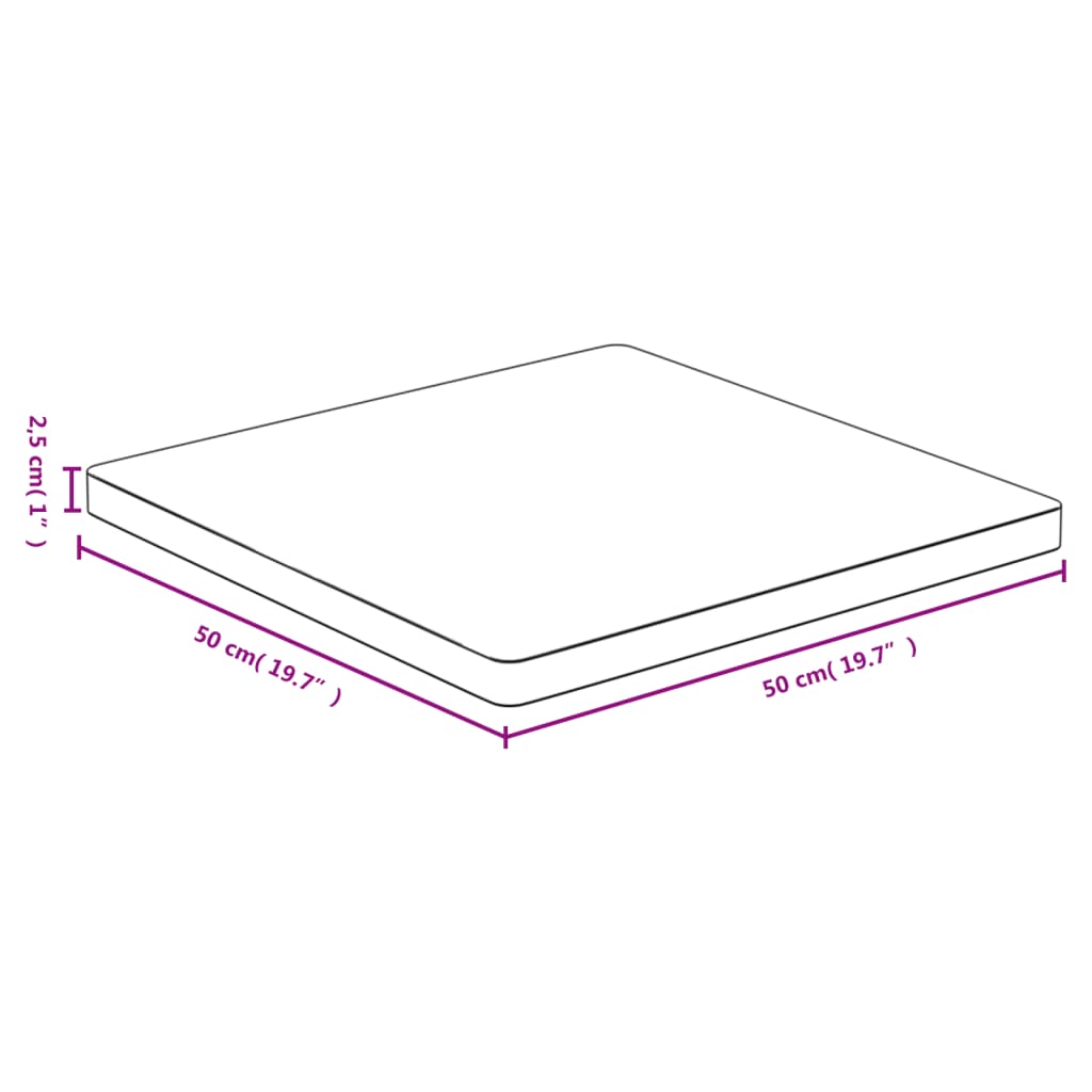 vidaXL Tischplatte 50x50x2,5 cm Bambus