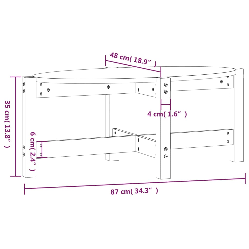 vidaXL Couchtisch Honigbraun 87x48x35 cm Massivholz Kiefer