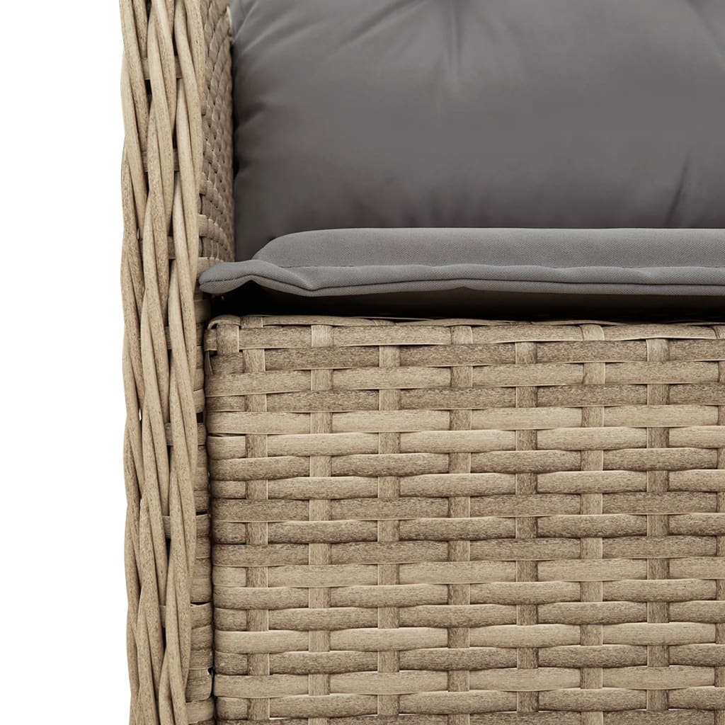 vidaXL 5-tlg. Garten-Essgruppe mit Kissen Beige Poly Rattan