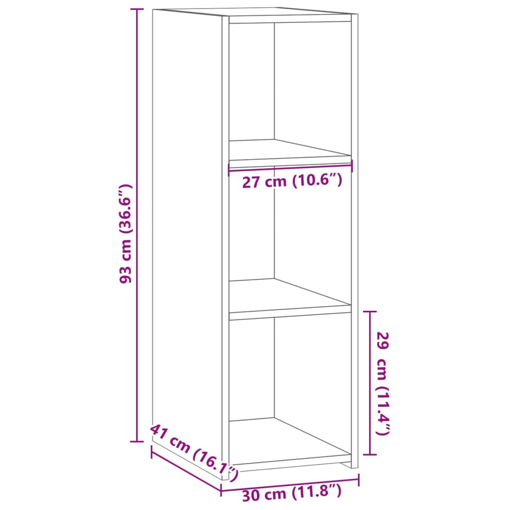 vidaXL Sideboard Betongrau 30x41x93 cm Holzwerkstoff