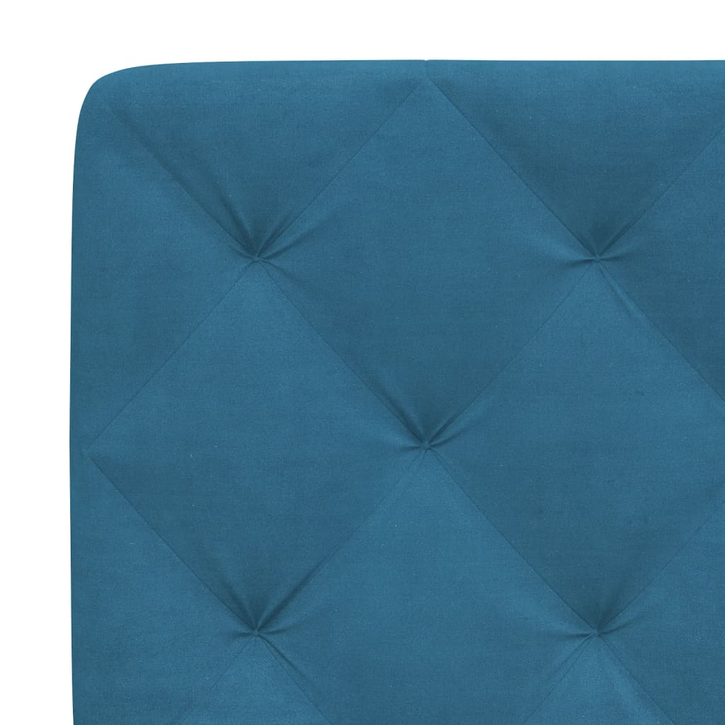 vidaXL Bett mit Matratze Blau 140x190 cm Samt