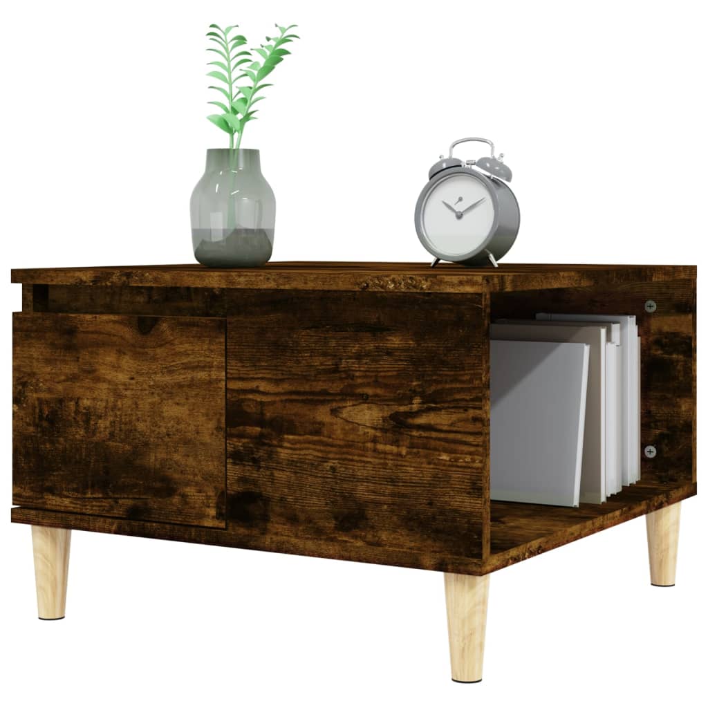 vidaXL Couchtisch Räuchereiche 55x55x36,5 cm Holzwerkstoff