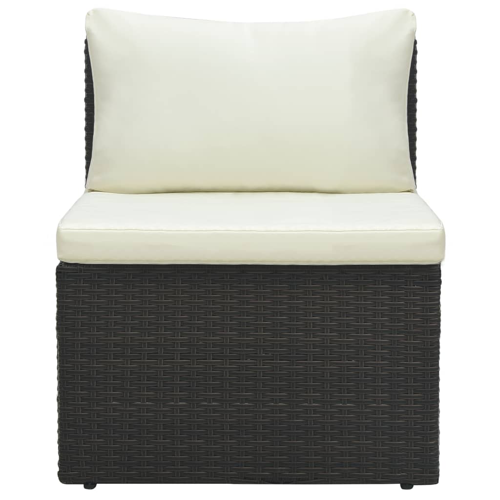 vidaXL 4-tlg. Garten-Lounge-Set mit Kissen Poly-Rattan Braun