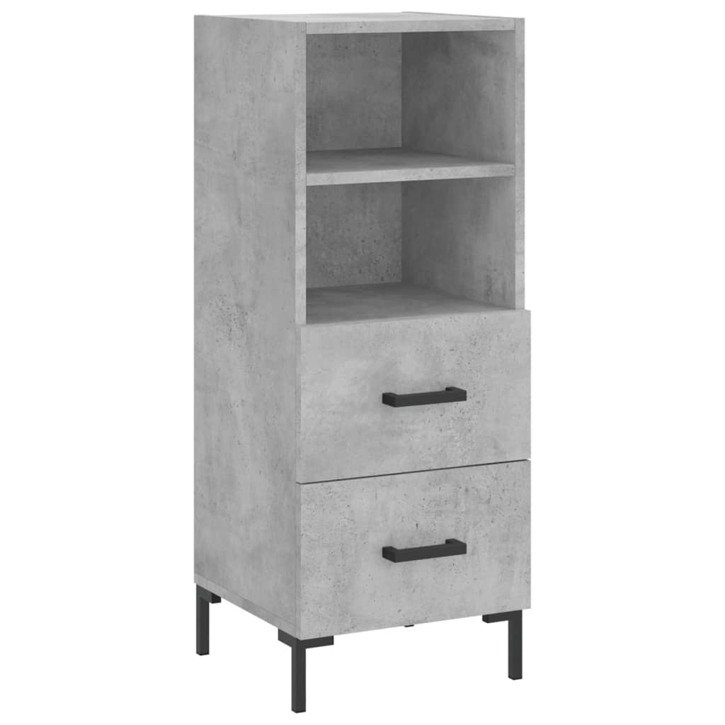 vidaXL Highboard Betongrau 34,5x34x180 cm Holzwerkstoff