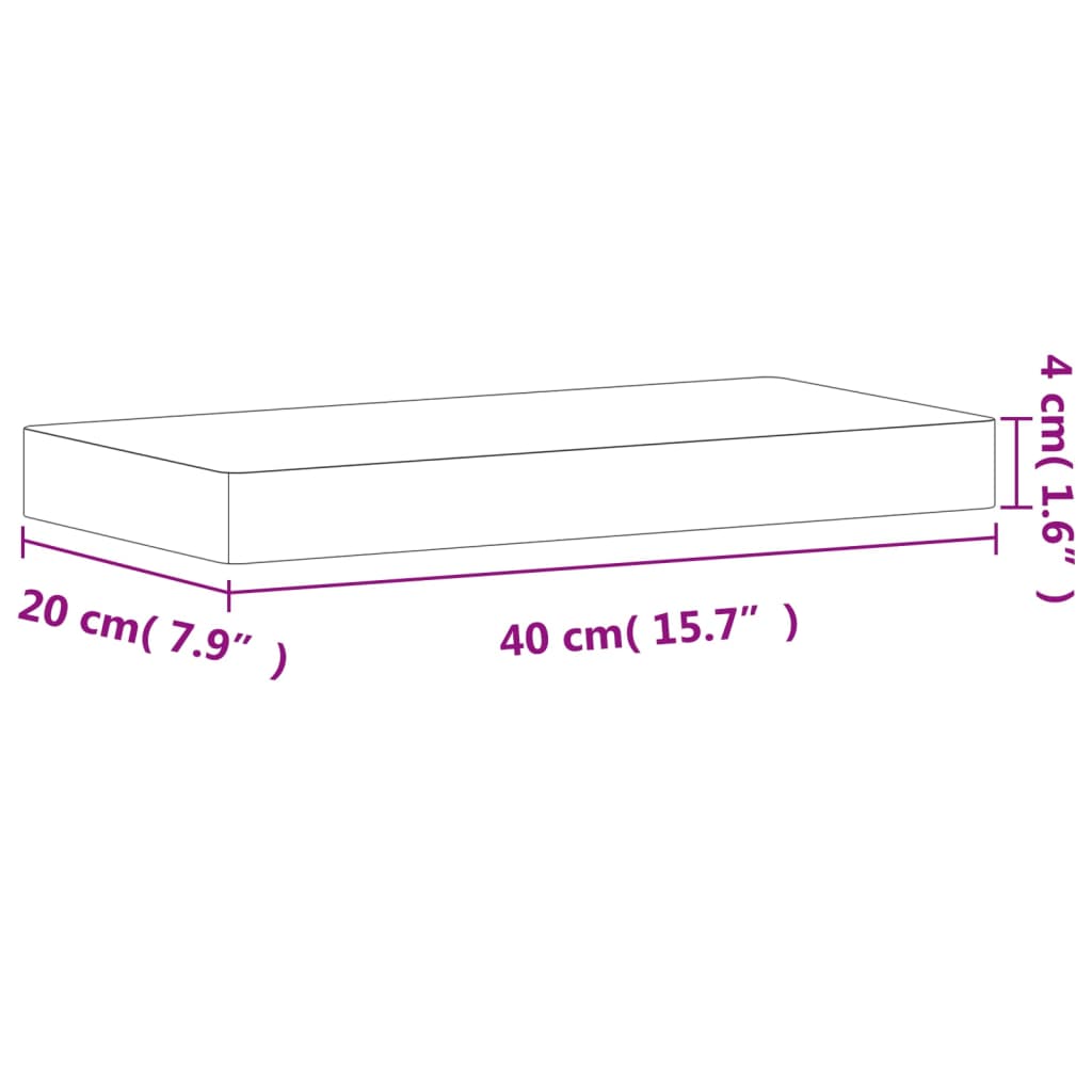 vidaXL Wandregal 40x20x4 cm Massivholz Buche