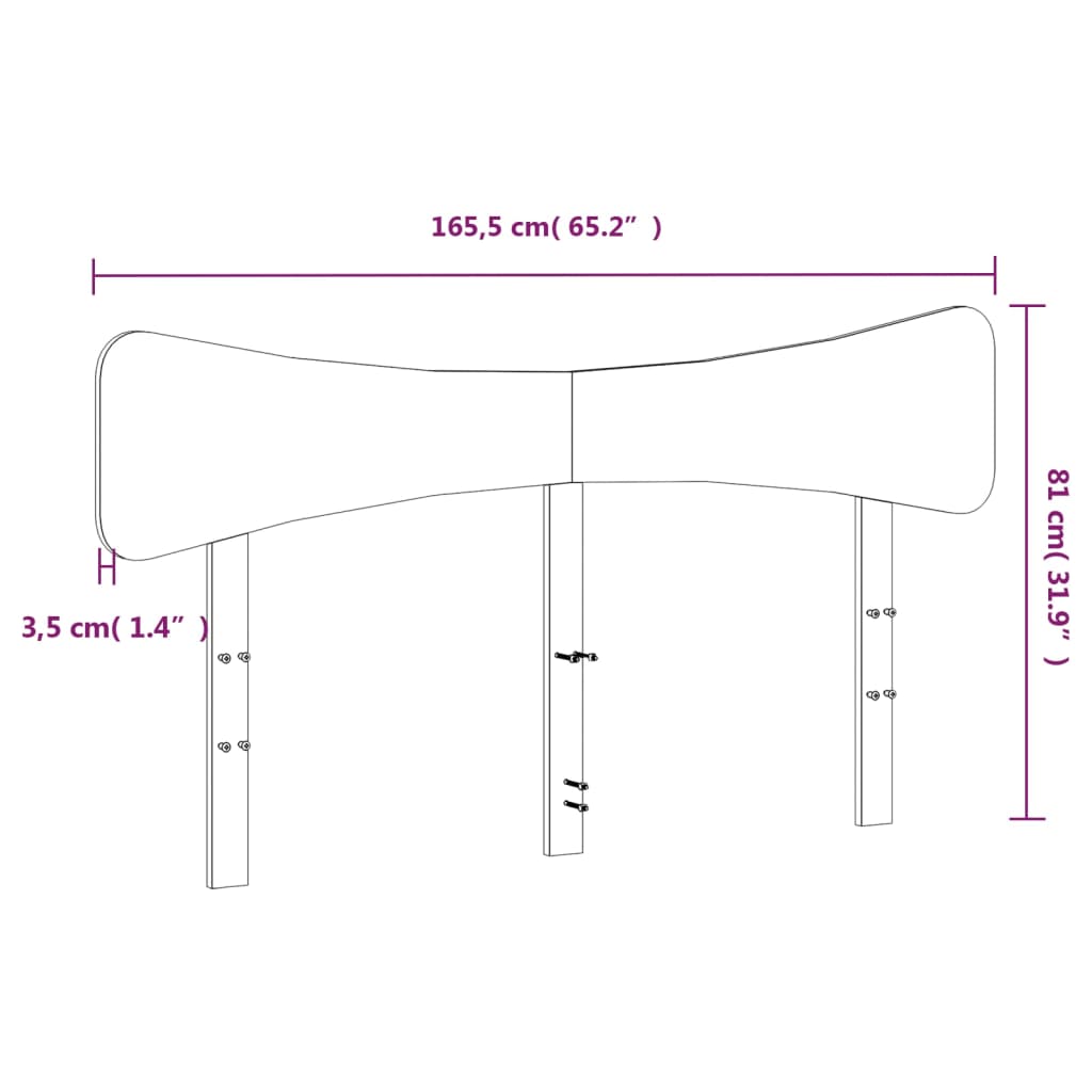 vidaXL Kopfteil Wachsbraun 160 cm Massivholz Kiefer