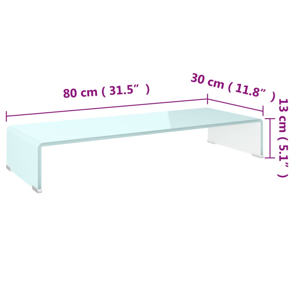 vidaXL TV-Aufsatz/Monitorerhöhung Glas Grün 80x30x13 cm