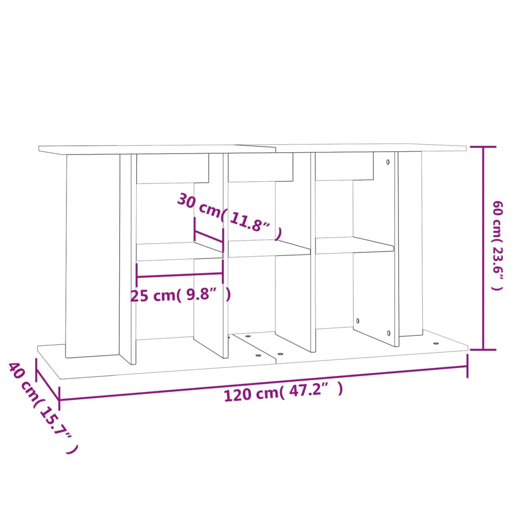 vidaXL Aquariumständer Betongrau 120x40x60 cm Holzwerkstoff