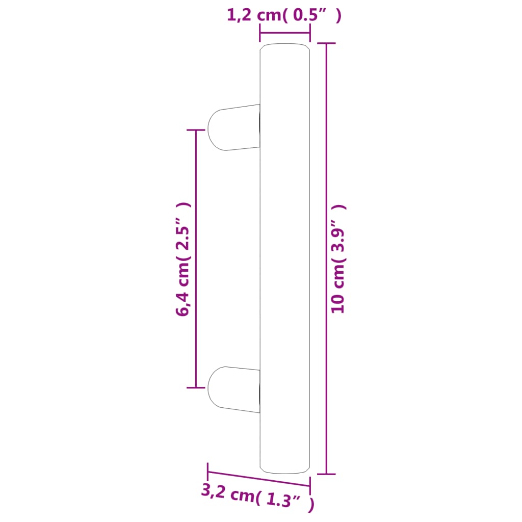 vidaXL Möbelgriffe 20 Stk. Silbern 64 mm Edelstahl