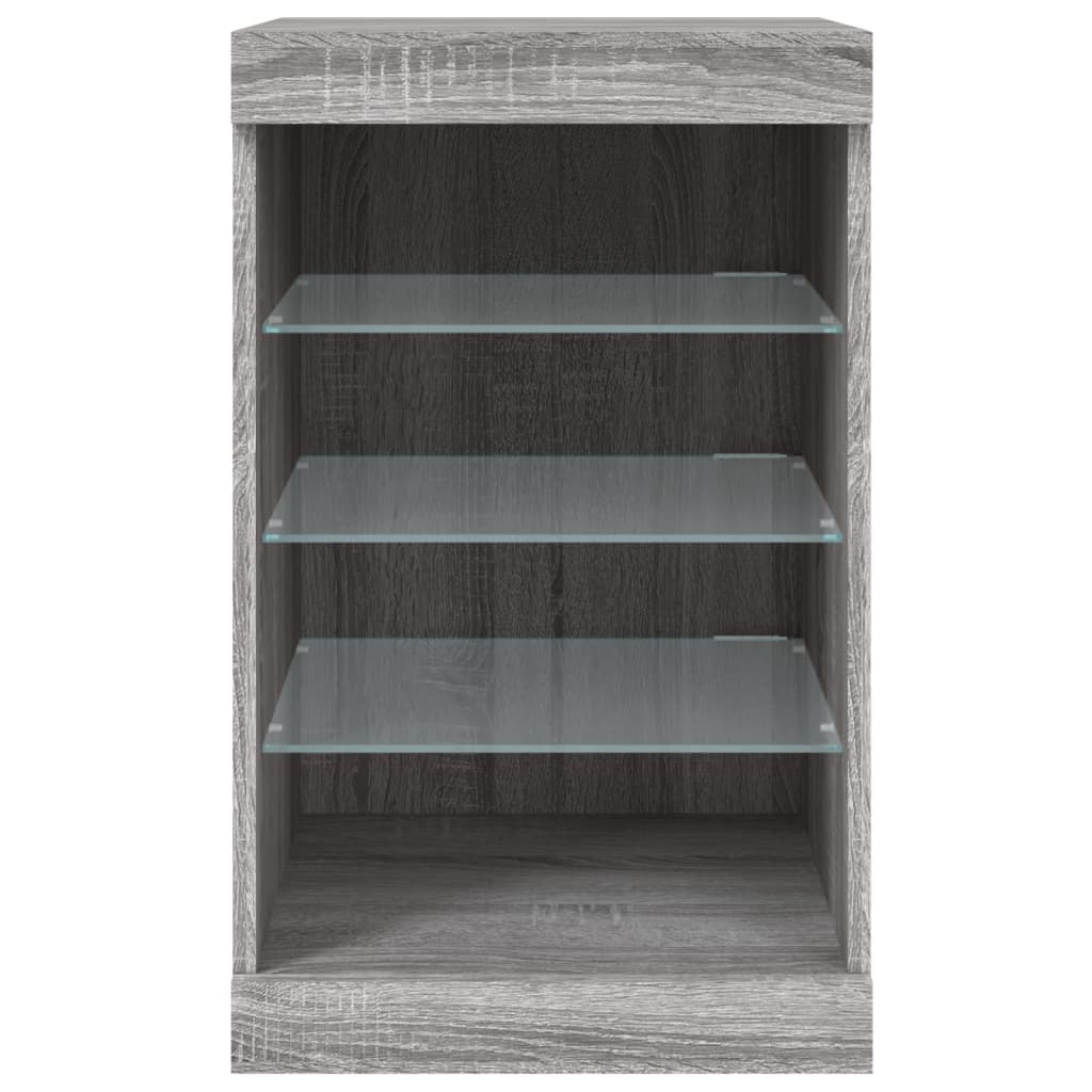 vidaXL Sideboard mit LED-Leuchten Grau Sonoma 41x37x67 cm