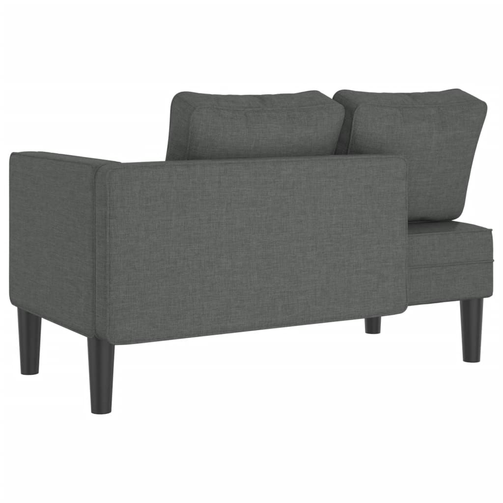 vidaXL Chaiselongue mit Kissen Dunkelgrau Stoff