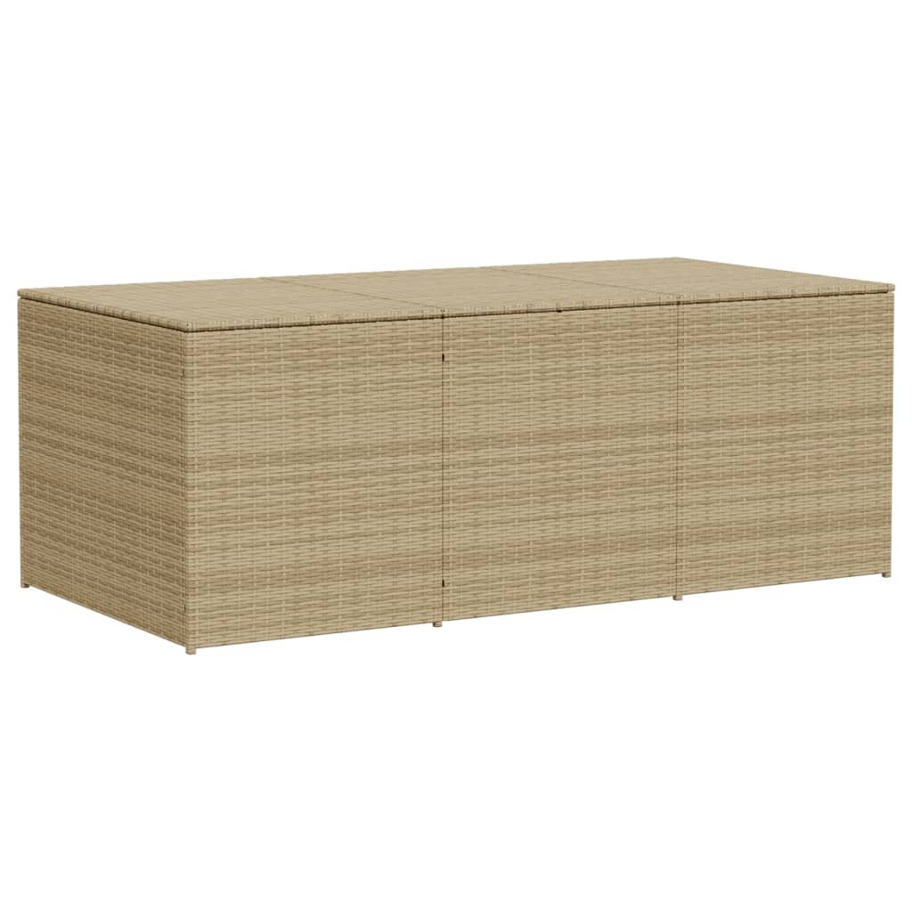 vidaXL Gartentruhe Beige 984L Poly Rattan