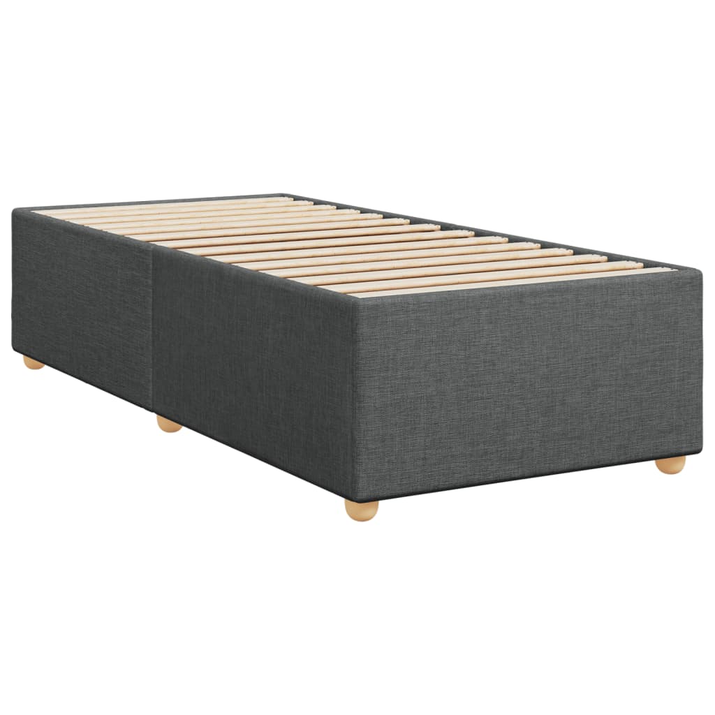 vidaXL Boxspringbett mit Matratze Dunkelgrau Stoff