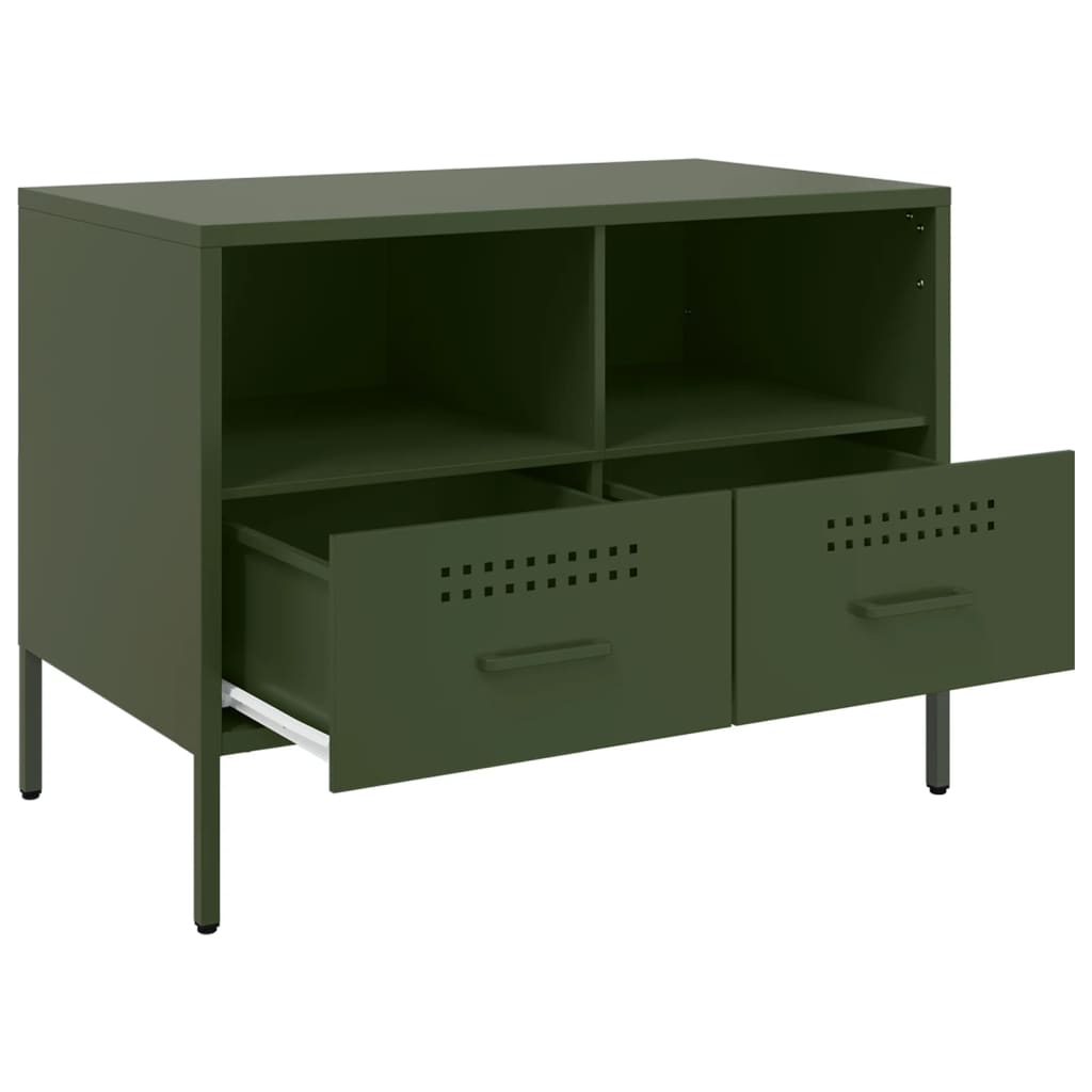 vidaXL TV-Schrank Olivgrün 68x39x50,5 cm Stahl