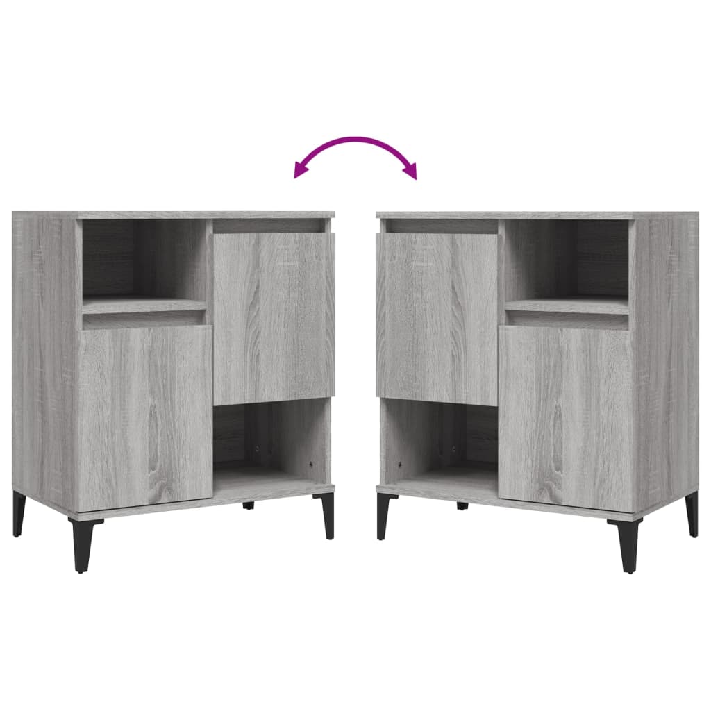 vidaXL Sideboards 3 Stk. Grau Sonoma 60x35x70 cm Holzwerkstoff