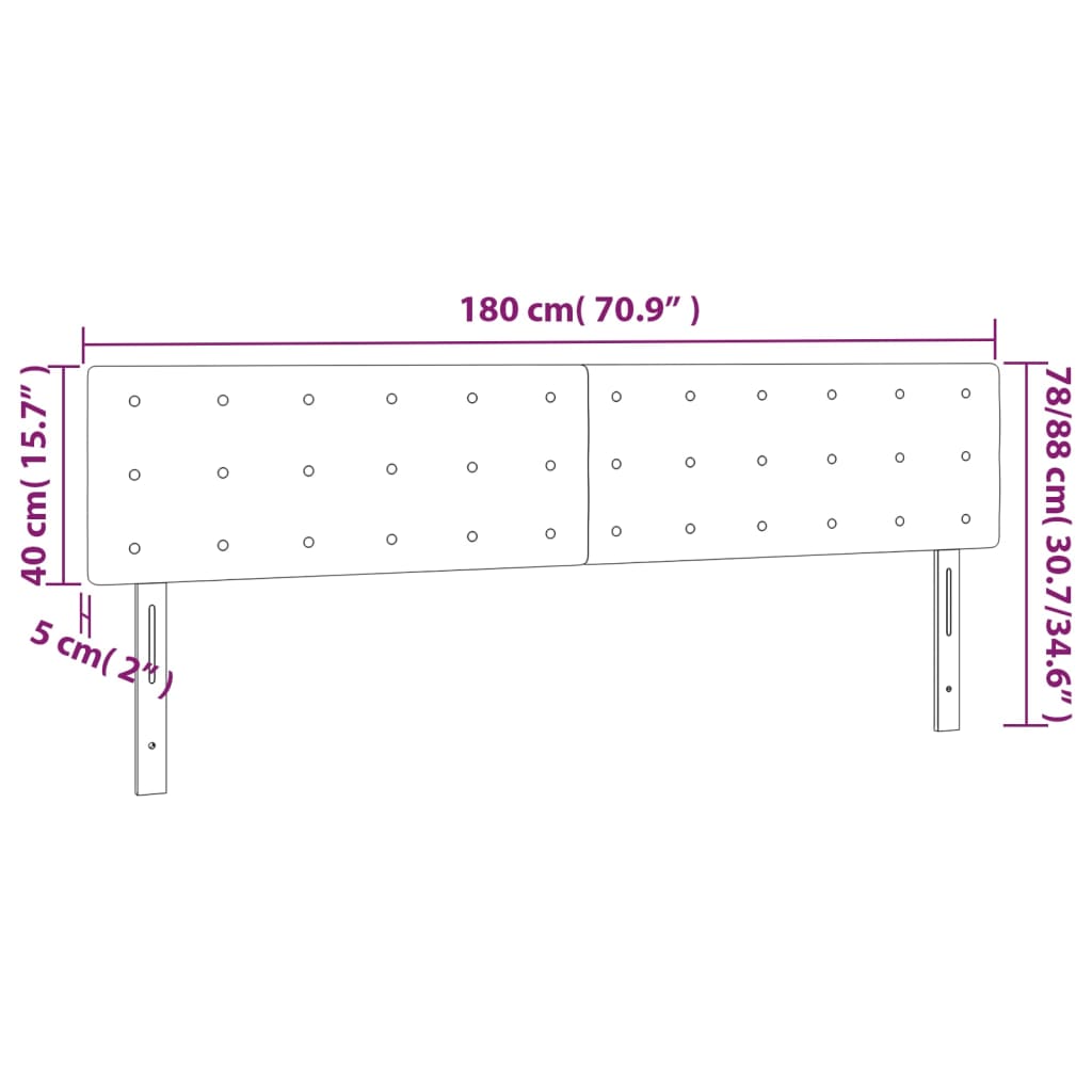 vidaXL LED Kopfteil Cappuccino-Braun 180x5x78/88 cm Kunstleder