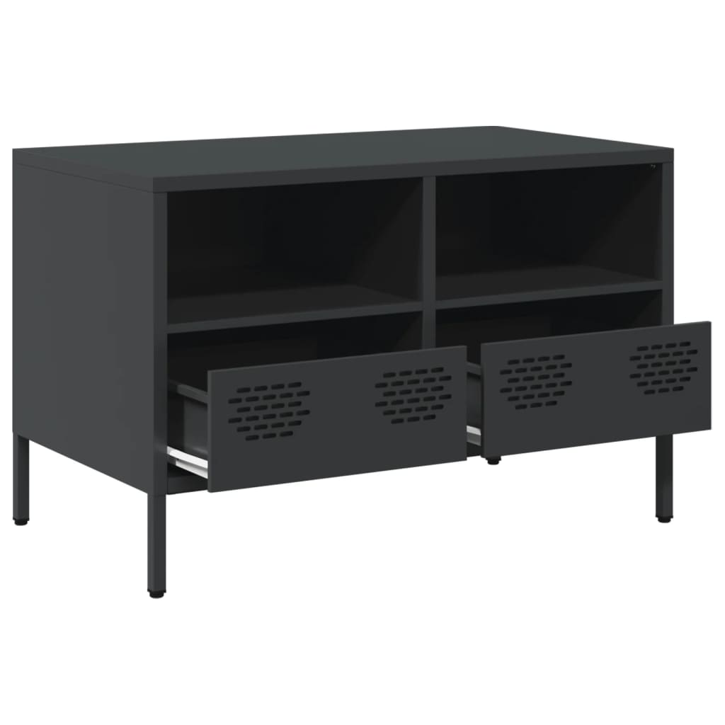 vidaXL TV-Schrank Schwarz 68x39x43,5 cm Kaltgewalzter Stahl