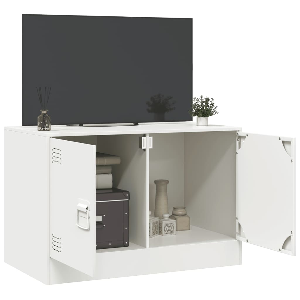 vidaXL TV-Schrank Weiß 67x39x44 cm Stahl