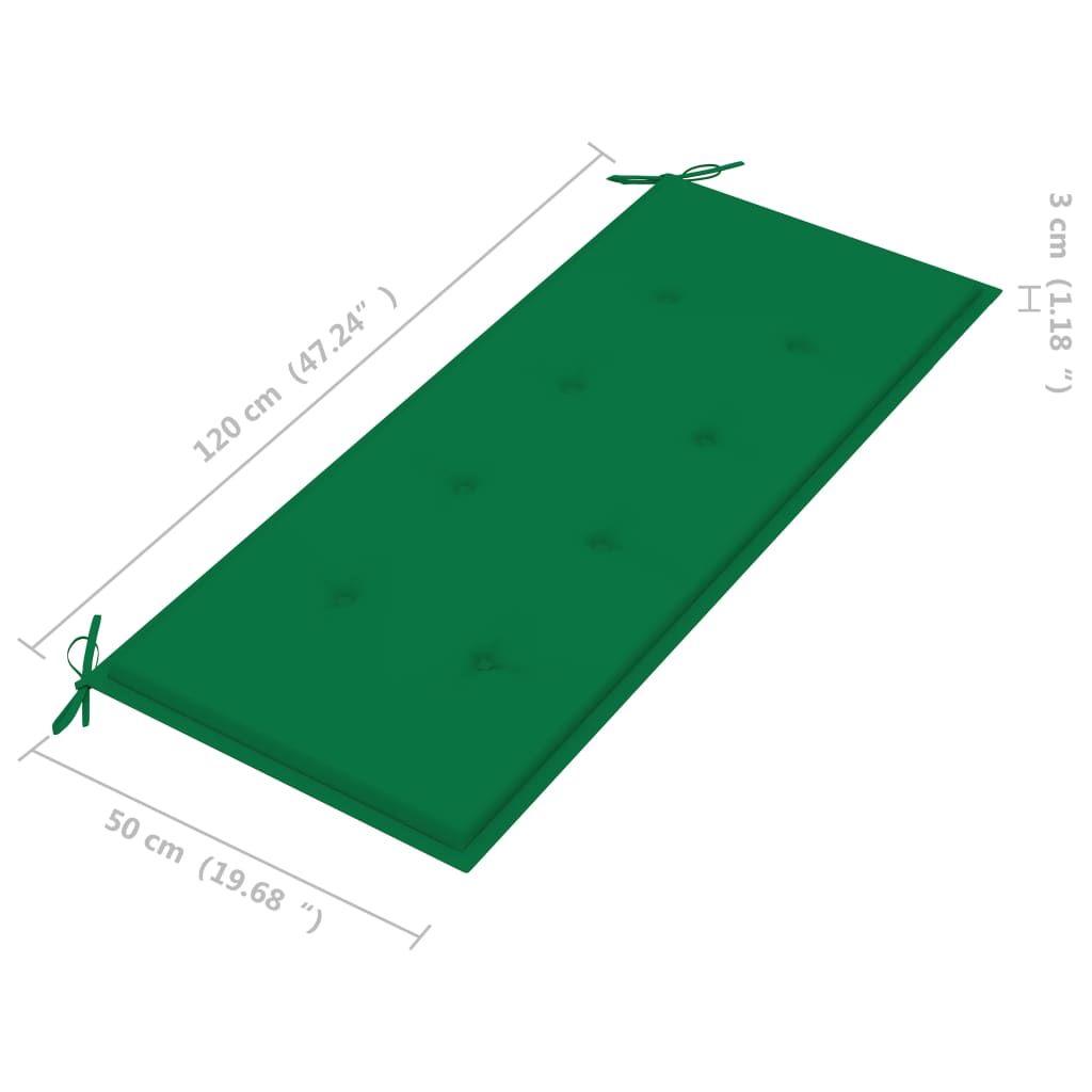 vidaXL Gartenbank mit Auflage 120 cm Bambus