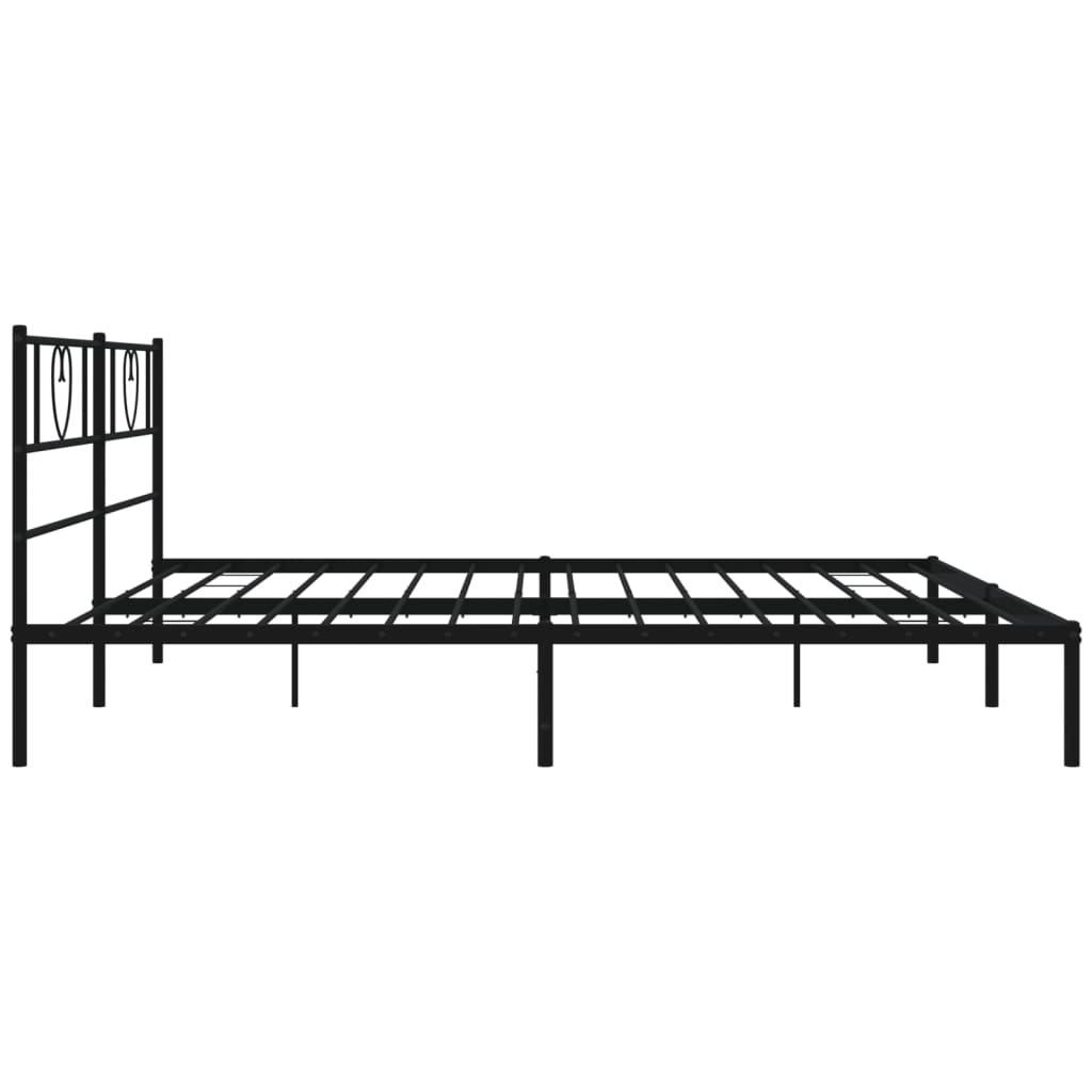 vidaXL Bettgestell mit Kopfteil Metall Schwarz 193x203 cm