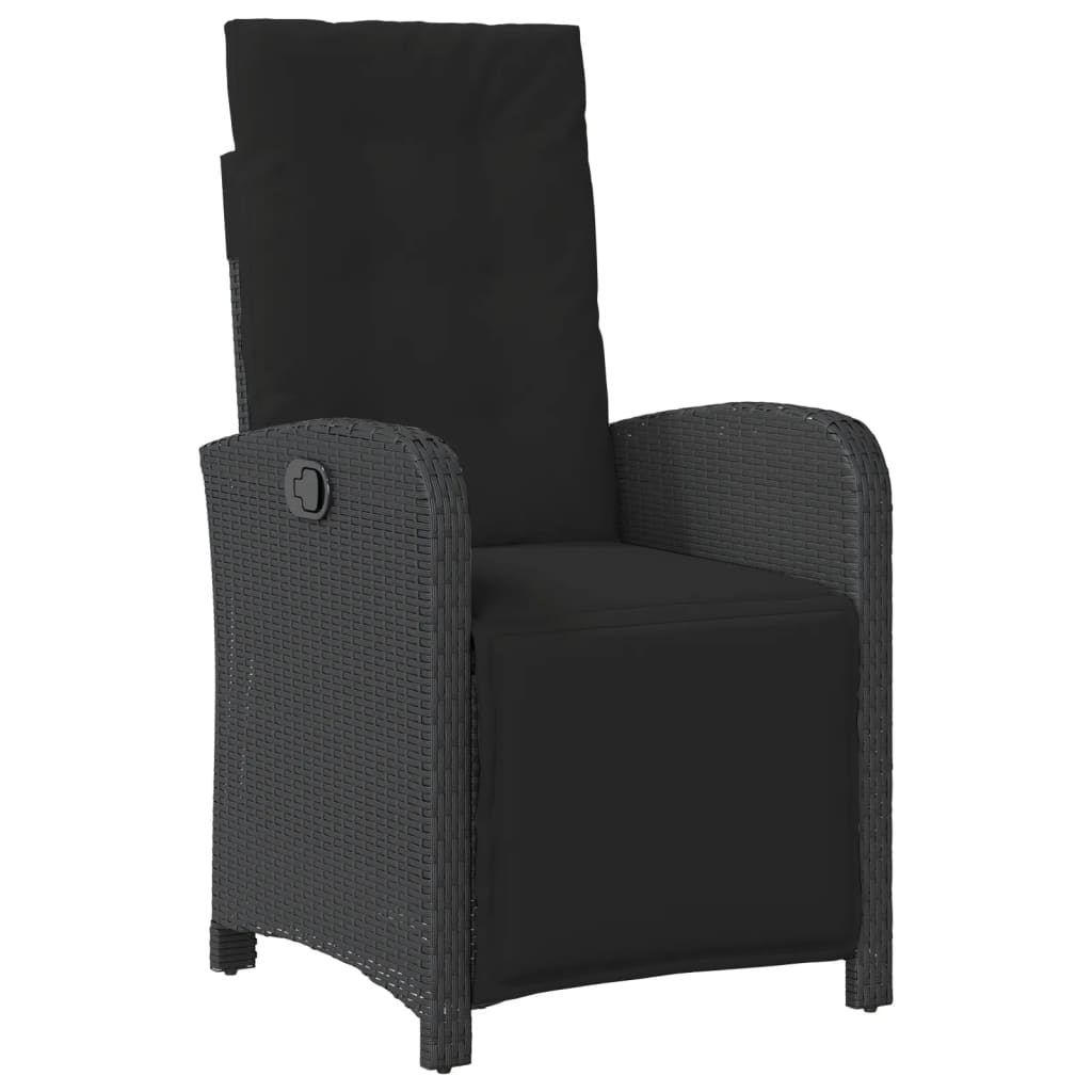 vidaXL 3-tlg. Bistro-Set mit Kissen Schwarz Poly Rattan