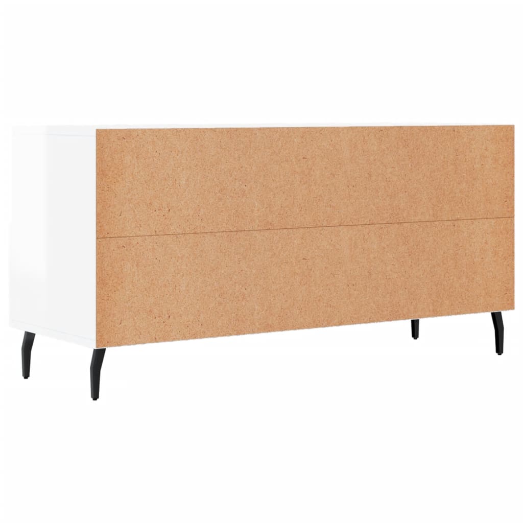 vidaXL TV-Schrank Hochglanz-Weiß 102x36x50 cm Holzwerkstoff