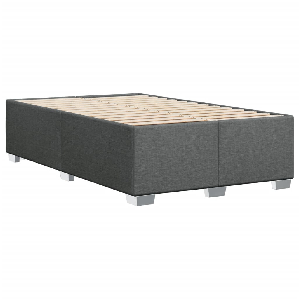 vidaXL Boxspringbett mit Matratze Dunkelgrau 120x190 cm Stoff