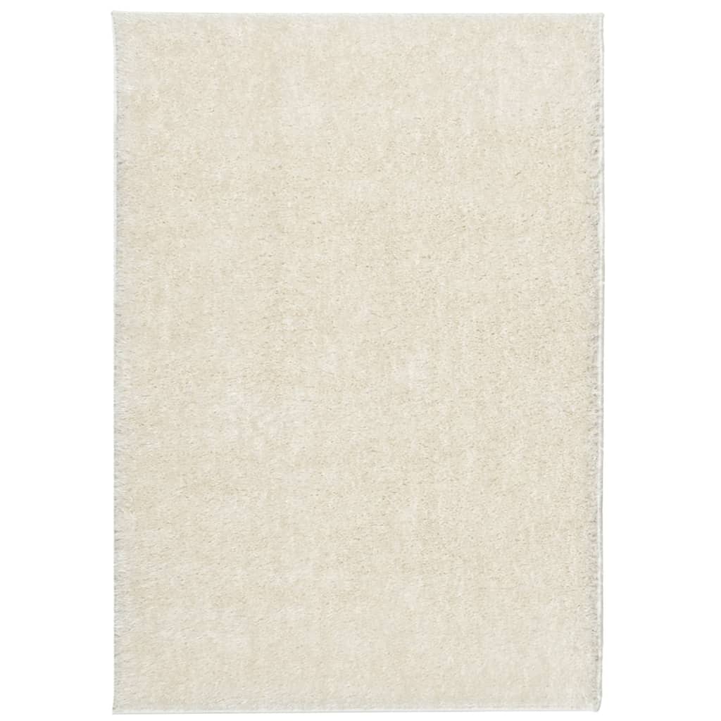 vidaXL Teppich ISTAN Hochflor Glänzend Creme 120x170 cm