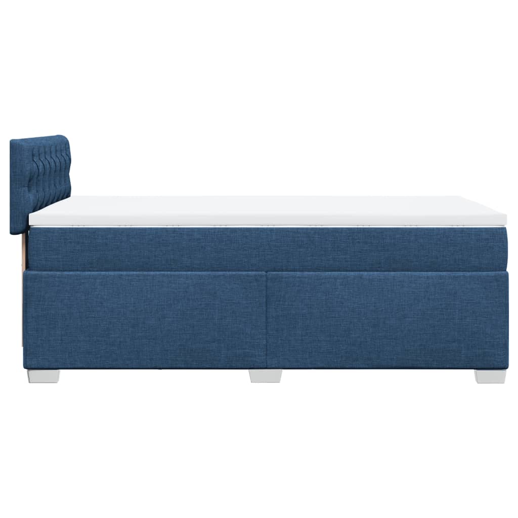 vidaXL Boxspringbett mit Matratze Blau 90x190 cm Stoff