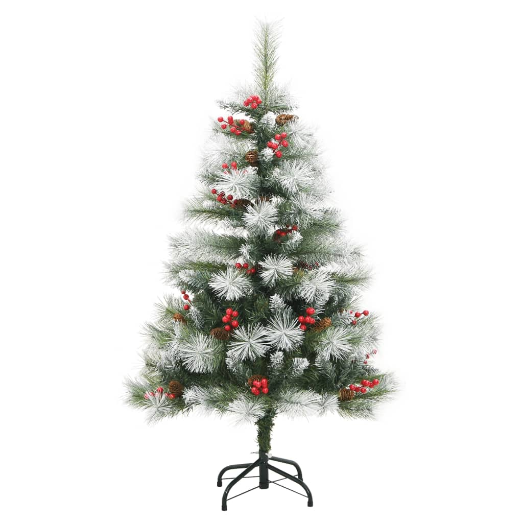 vidaXL Künstlicher Weihnachtsbaum Klappbar mit Zapfen & Beeren 120 cm