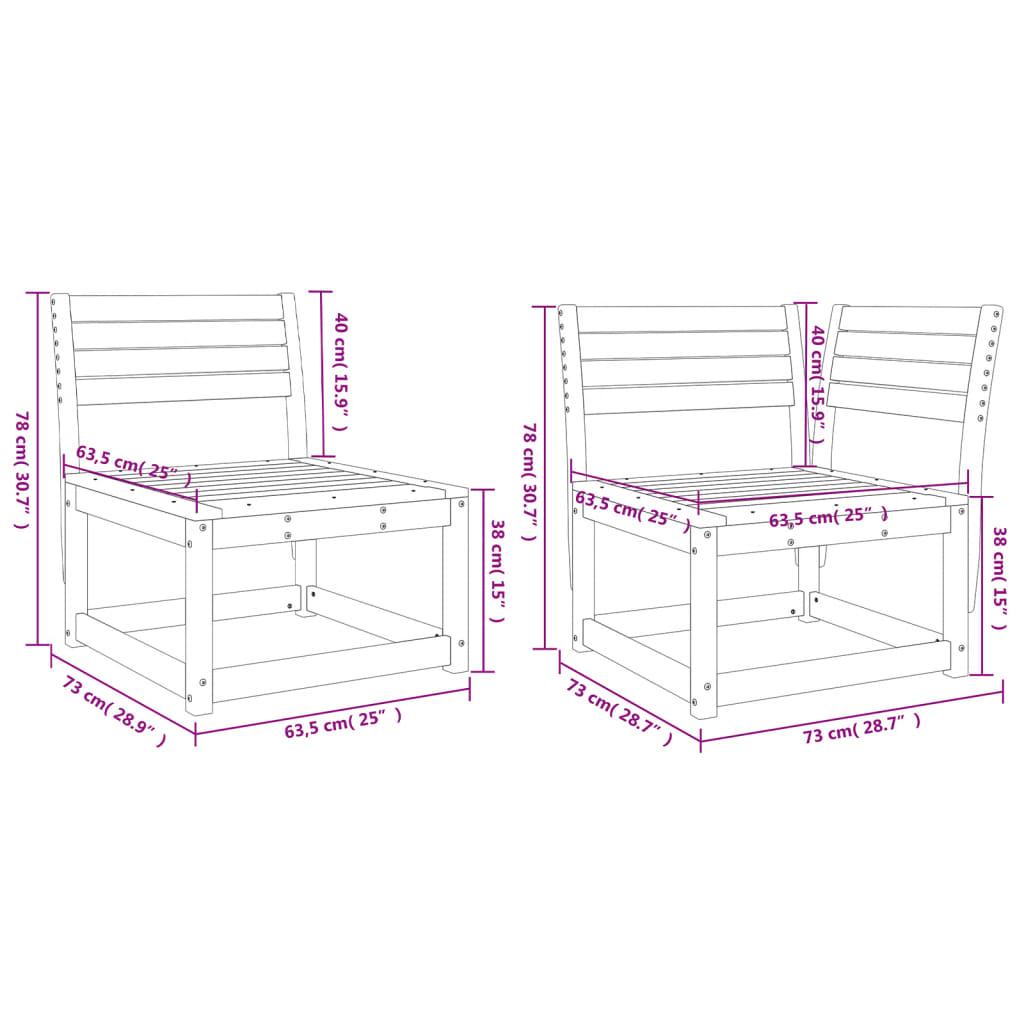 vidaXL 5-tlg. Garten-Sofagarnitur Weiß Massivholz Kiefer