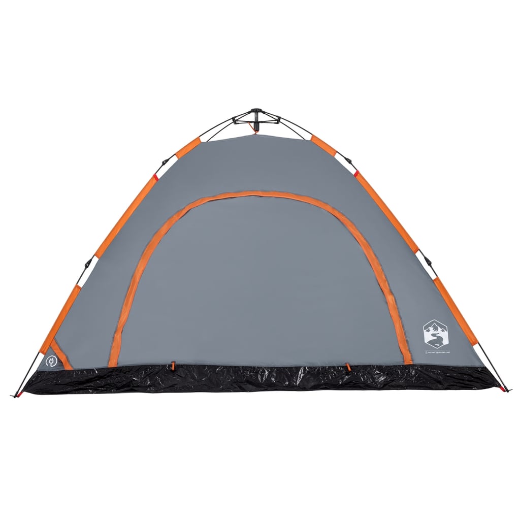 vidaXL Campingzelt 5 Personen Grau und Orange Quick Release