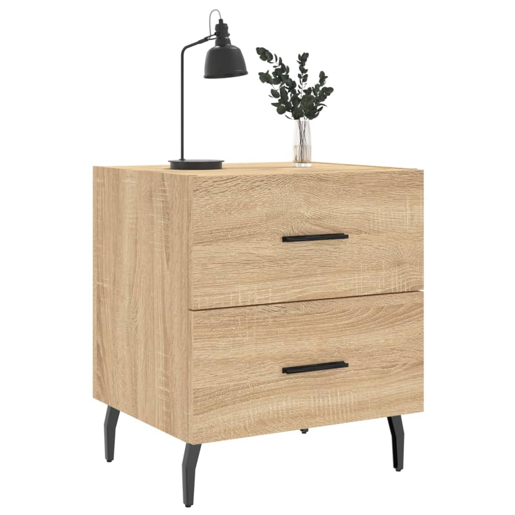 vidaXL Nachttische 2 Stk. Sonoma-Eiche 40x35x47,5 cm Holzwerkstoff