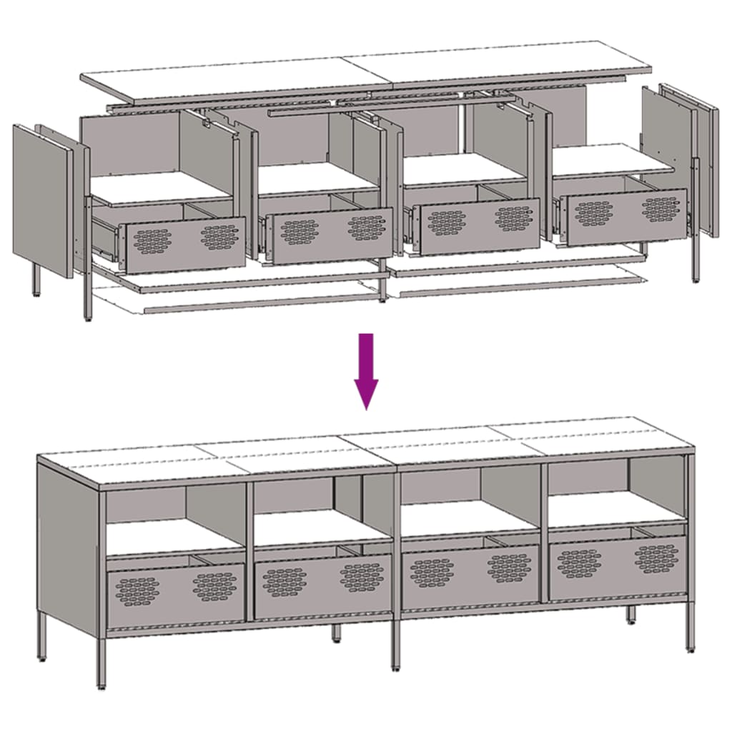 vidaXL TV-Schrank Olivgrün 135x39x43,5 cm Kaltgewalzter Stahl