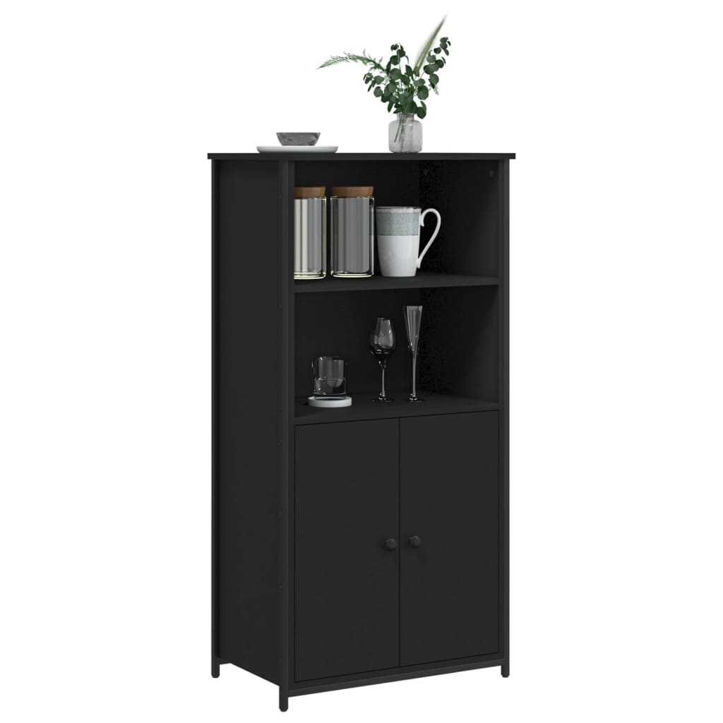 vidaXL Highboard Schwarz 62x36x121,5 cm Holzwerkstoff