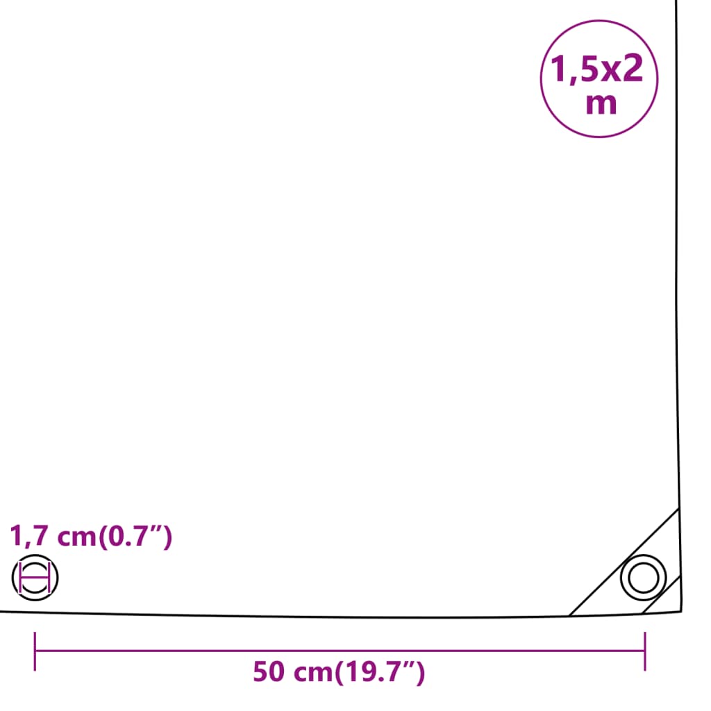 vidaXL Abdeckplane Weiß 1,5x2 m 650 g/m²