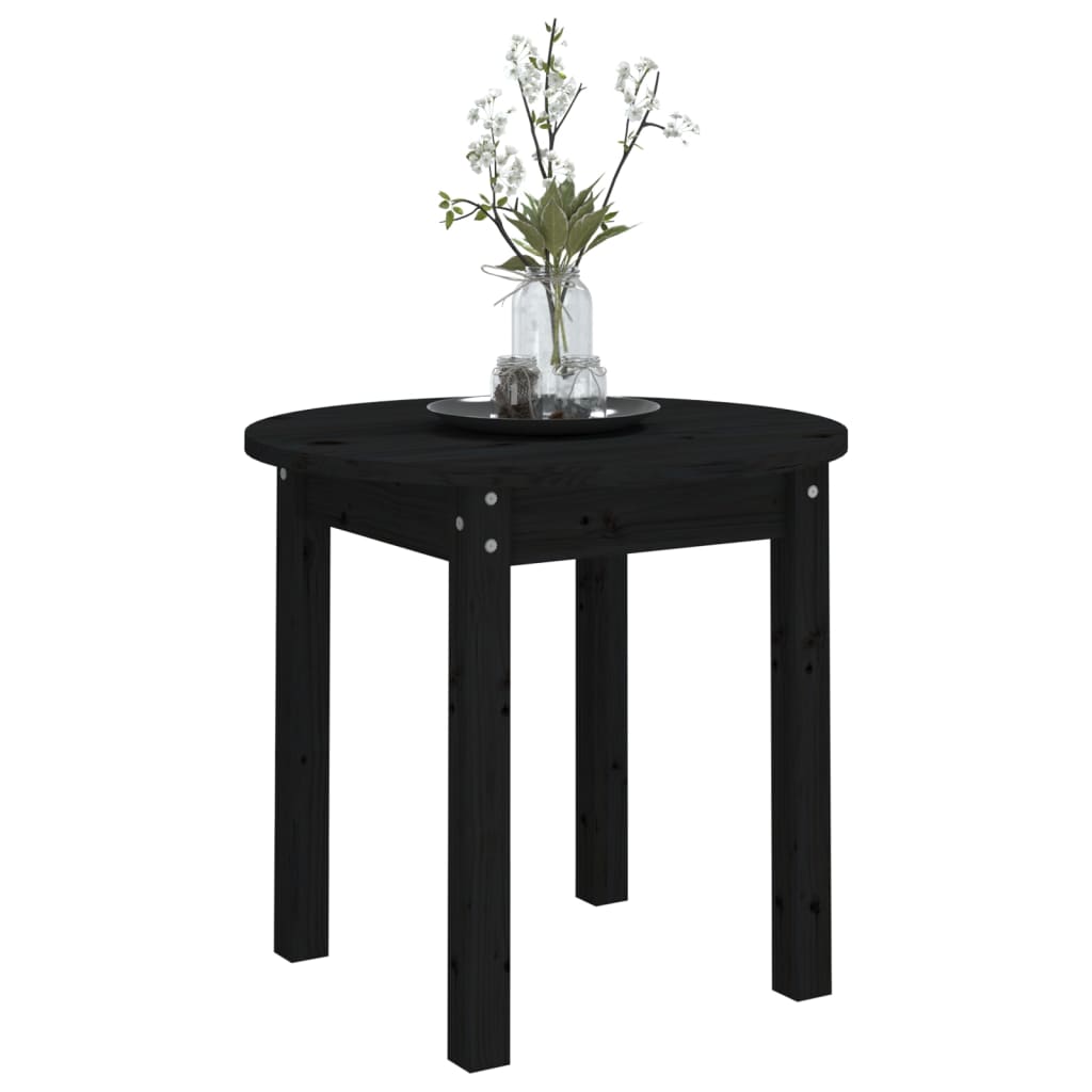 vidaXL Couchtisch Schwarz Ø 45x40 cm Massivholz Kiefer