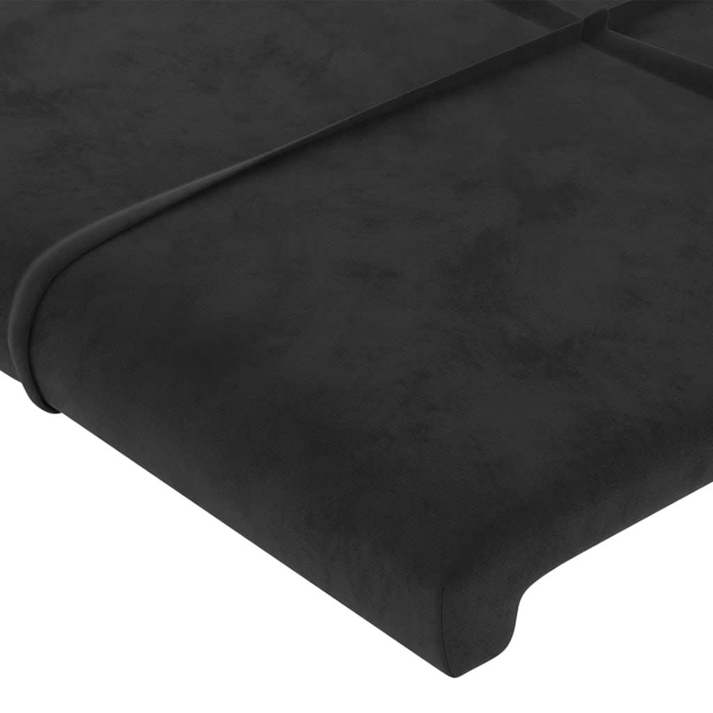 vidaXL Kopfteil mit Ohren Schwarz 203x23x78/88 cm Samt