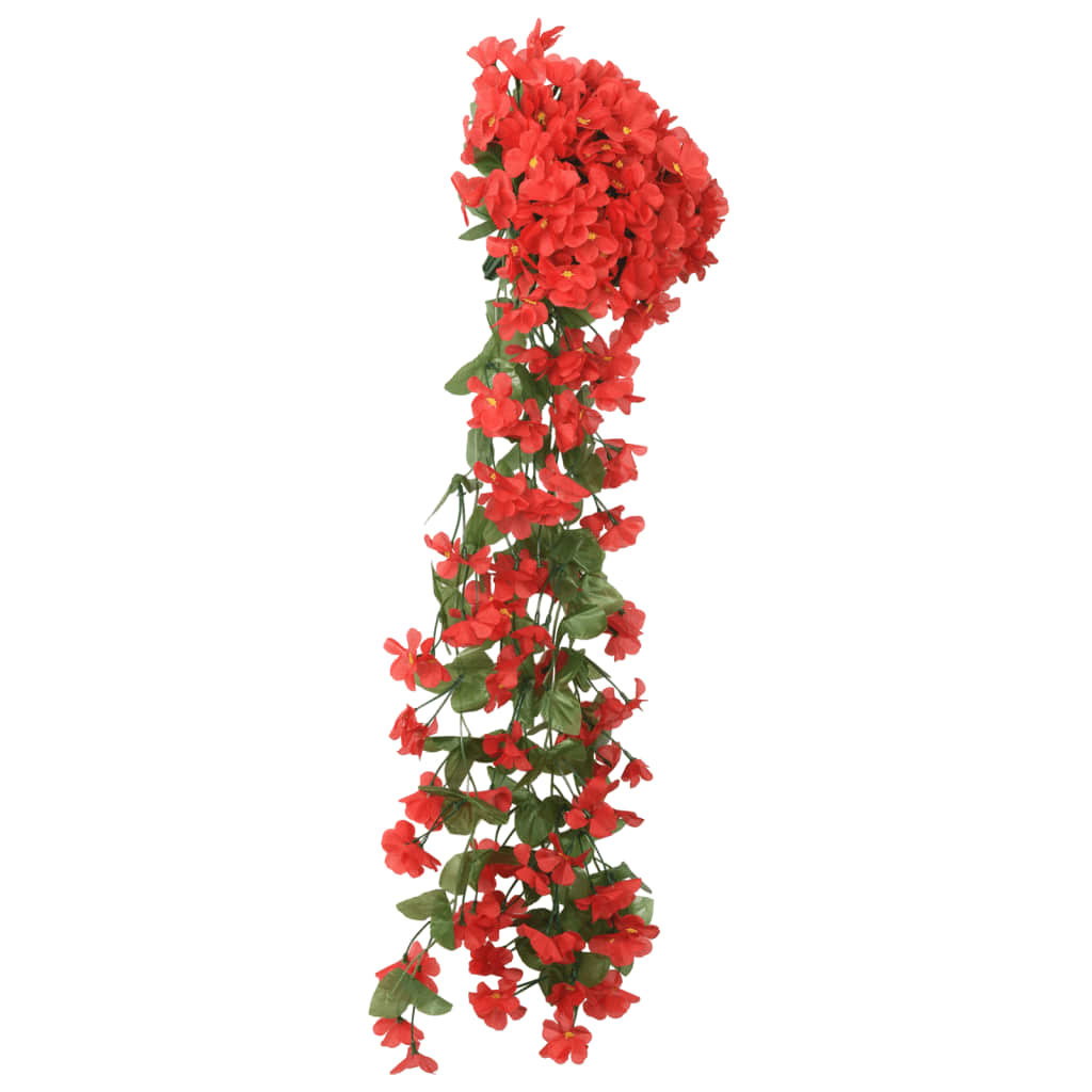 vidaXL Weihnachtskränze Blumen 3 Stk. Rot 85 cm