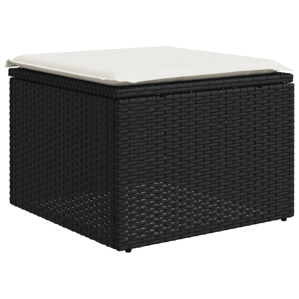 vidaXL 8-tlg. Garten-Sofagarnitur mit Kissen Schwarz Poly Rattan