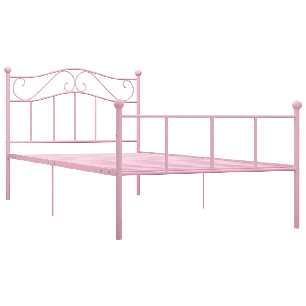 vidaXL Bettgestell Rosa Metall 90×200 cm