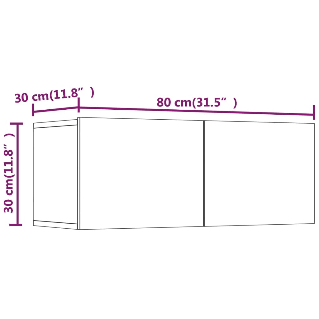 vidaXL 4-tlg. TV-Schrank-Set Schwarz Holzwerkstoff