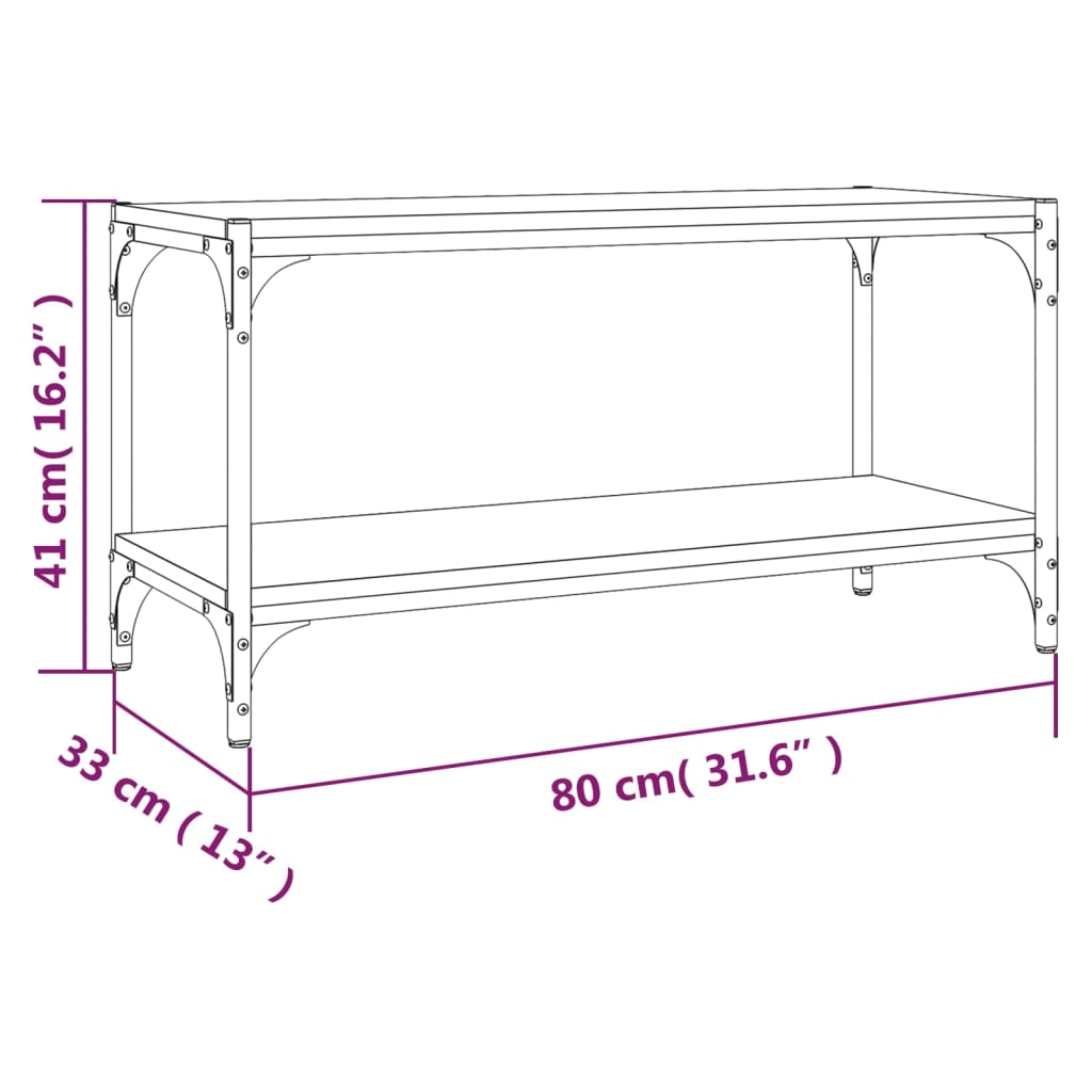 vidaXL TV-Schrank Sonoma-Eiche 80x33x41 cm Holzwerkstoff und Stahl