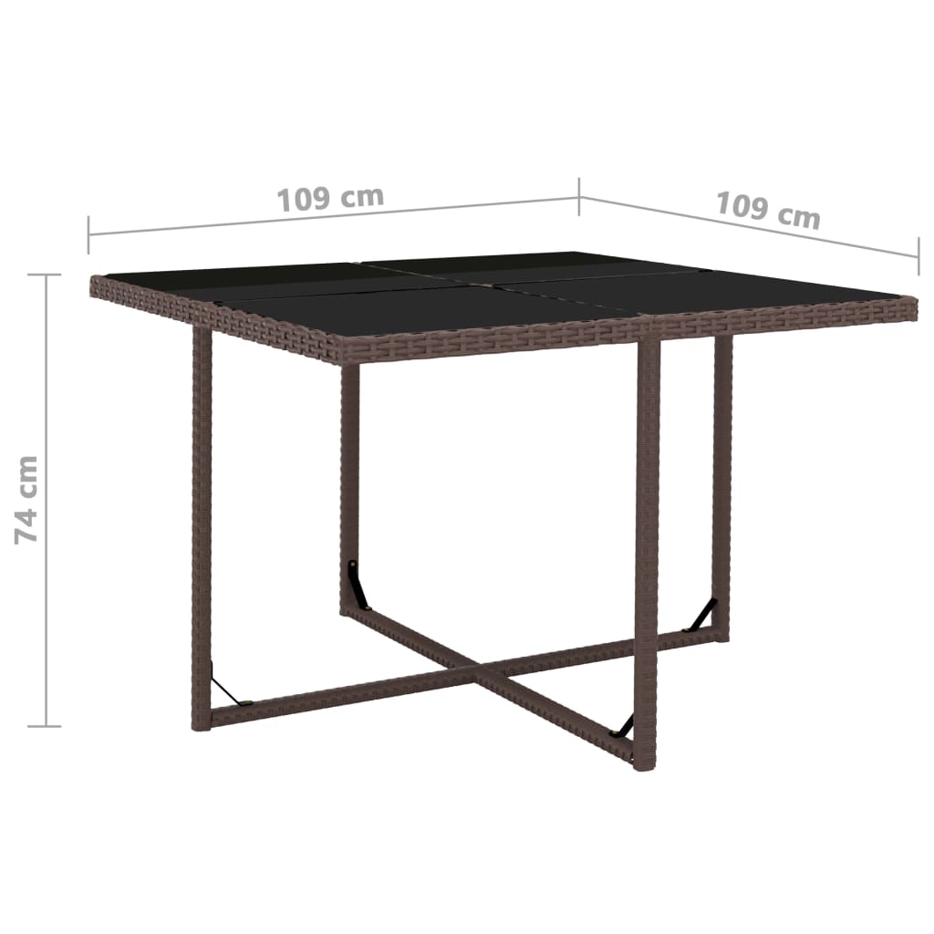 vidaXL 9-tlg. Garten-Essgruppe mit Auflagen Poly Rattan Braun